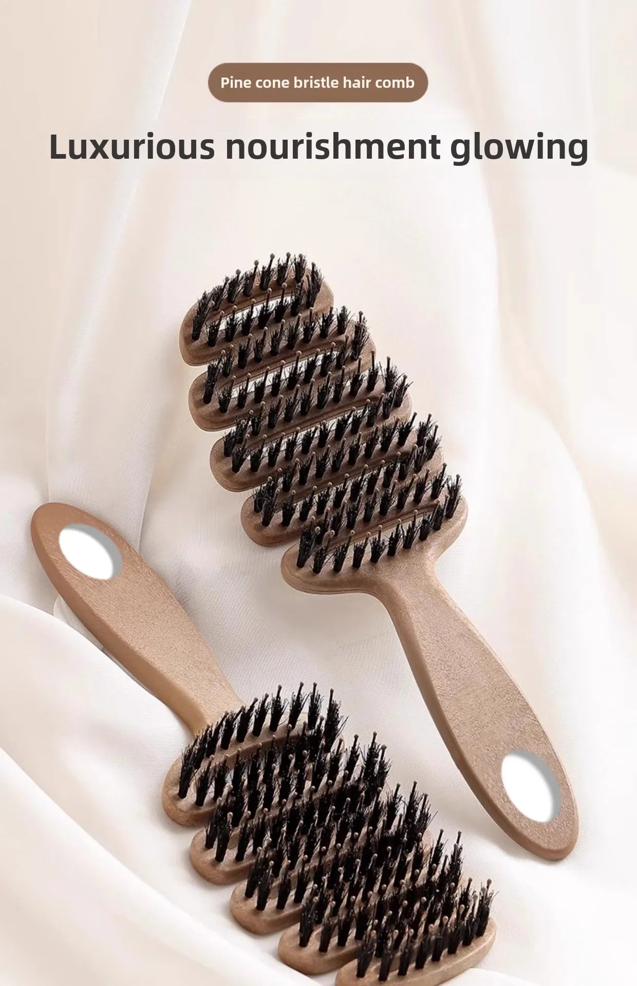 Boar Bristle Paddle Hair Brush
