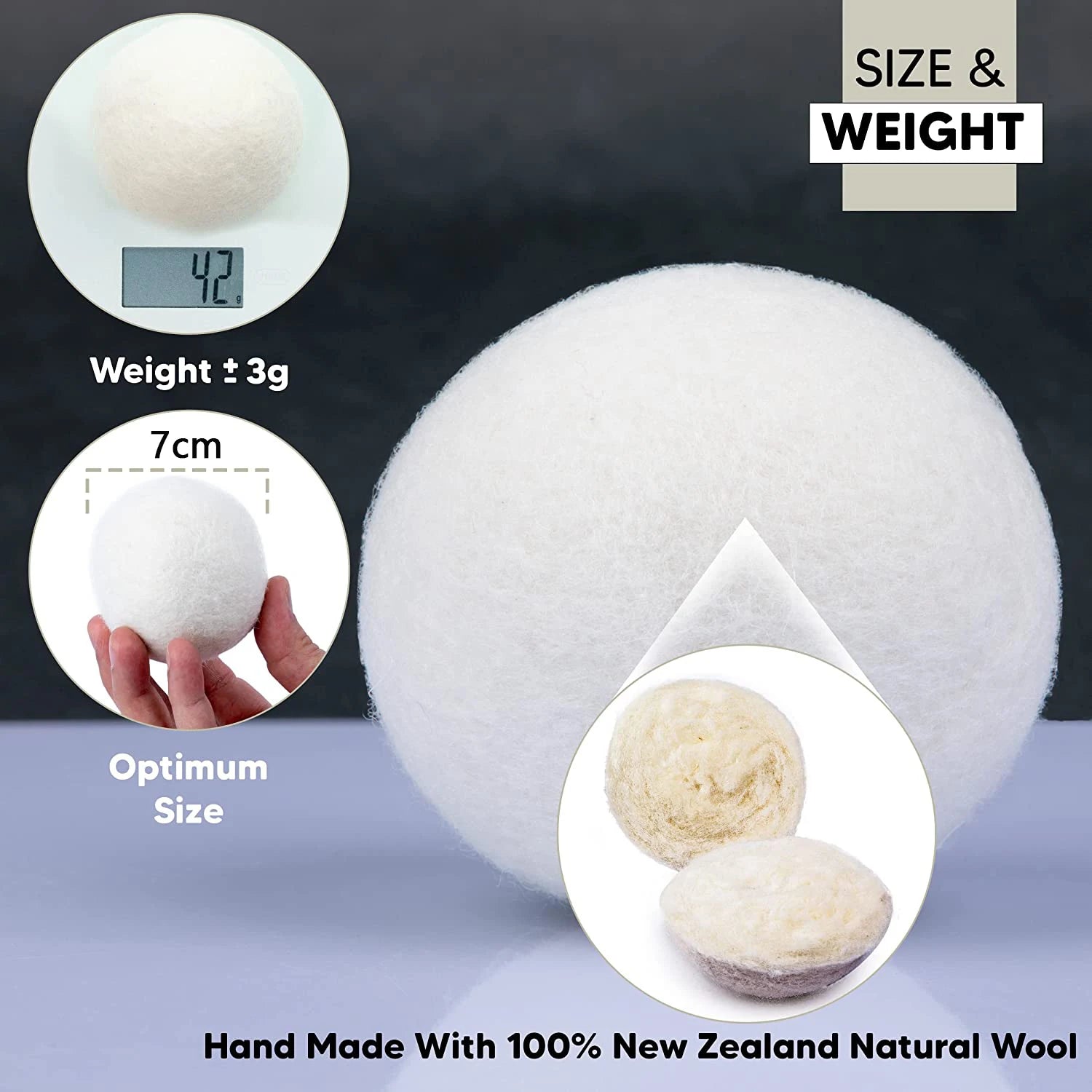 Wool Dryer Balls- Premium Natural