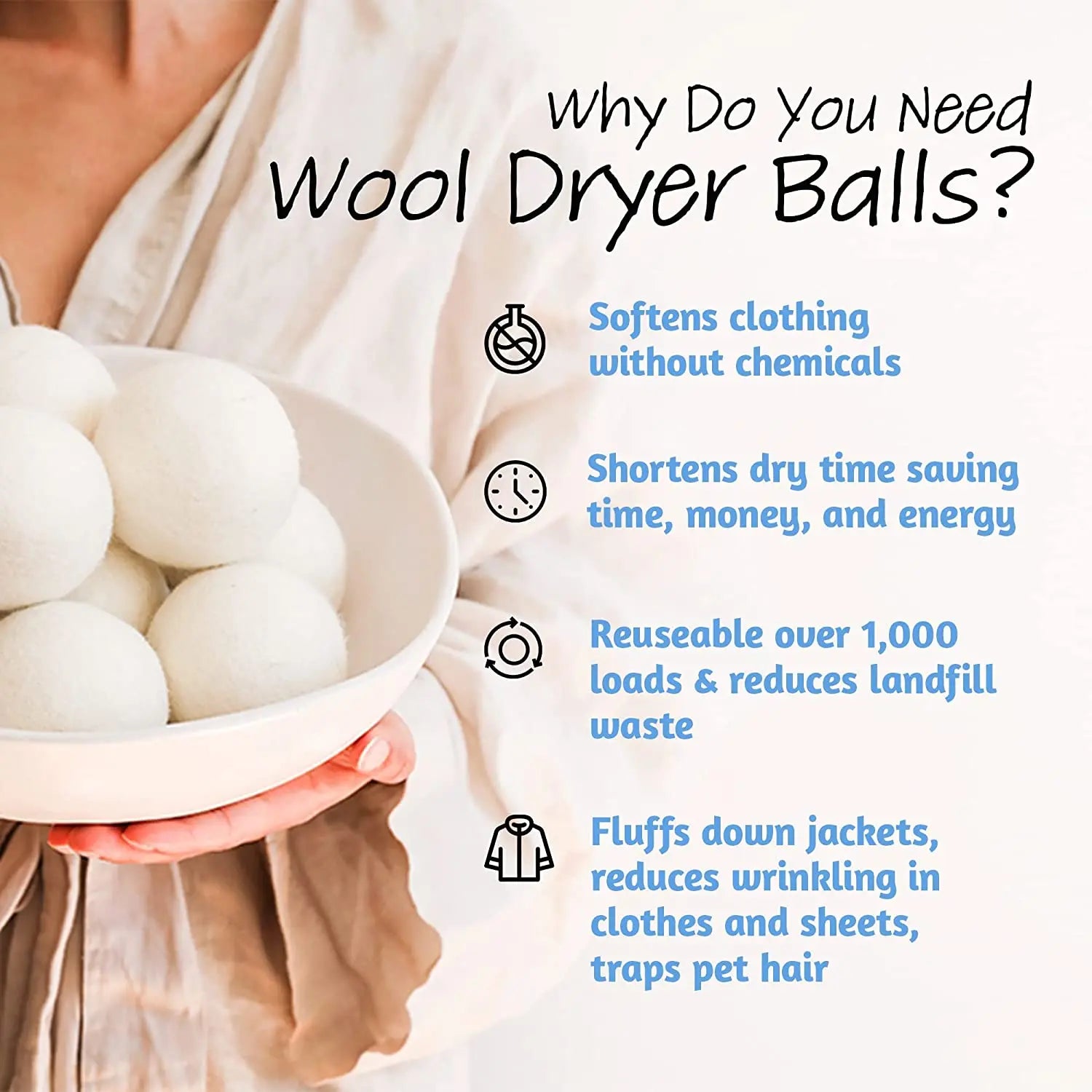 Wool Dryer Balls- Premium Natural