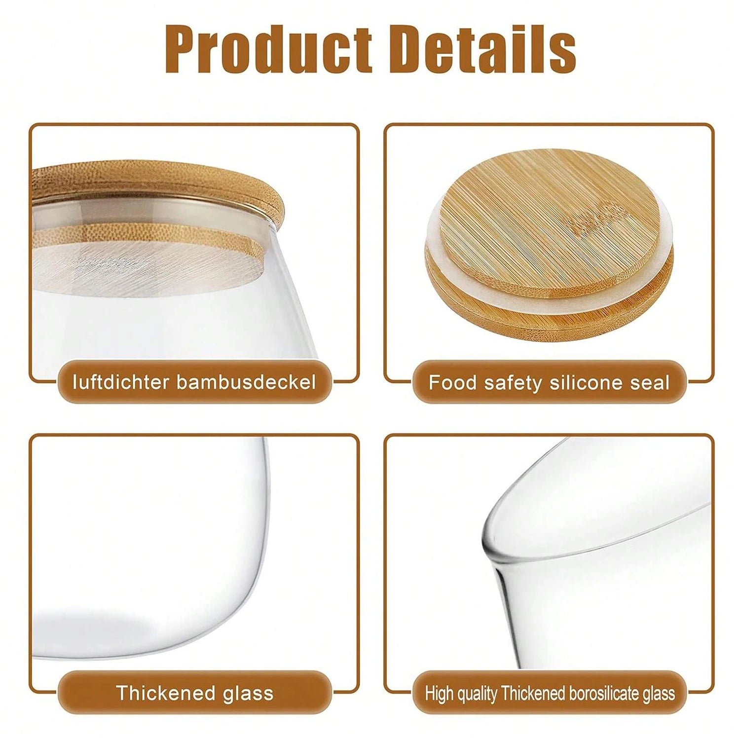 Glass Jar with Lid Sealed